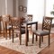 Baxton Studio Caron Grey Upholstered Walnut Brown Finished Wood 5-Piece Dining Set 161-9881-8959 - alternate 5